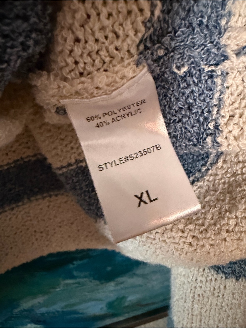 Bohme Kelsey Cream and Blue Striped Crewneck Sweater - Picture 2 of 6
